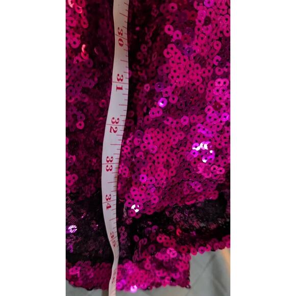 Hot Pink Sequin Mini Dress Women 5 Party Cocktail Clubwear Fit & Flare Prom Hoco - Picture 7 of 16